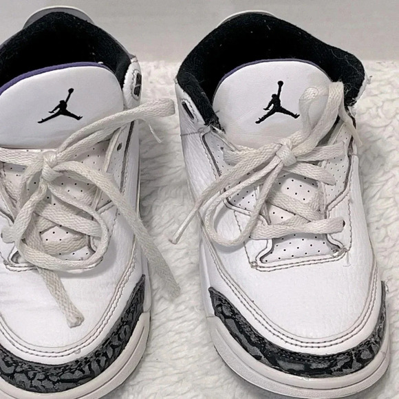 Nike Air Jordan 3 Retro TD Dark Iris size 10C miniature version Jordan 3 release - Picture 5 of 12